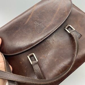 MARK CROSS Flap Top Leather Shoulder Bag brown Read description